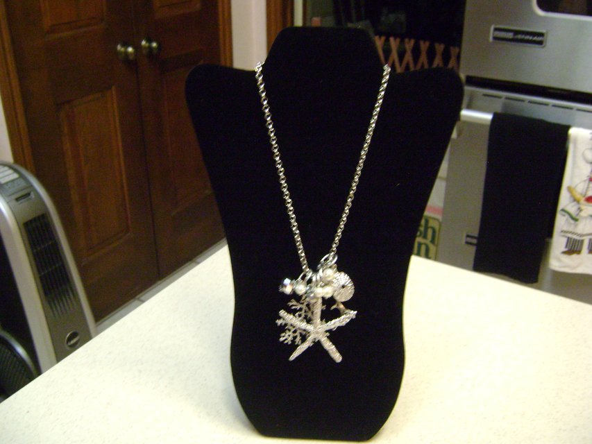 Starfish & Other "Sea-Themed" Charms On A Pretty Silver Necklace in Baumholder